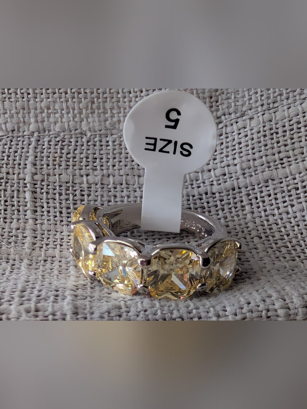 Bomb Party Lemon Cubic Zirconia Ring - Size 5